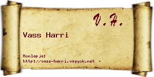Vass Harri névjegykártya